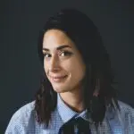 woman in white and blue checked dress shirt